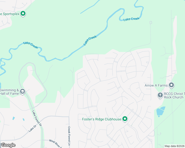 map of restaurants, bars, coffee shops, grocery stores, and more near 58-98 Creek Forest Lane in Conroe