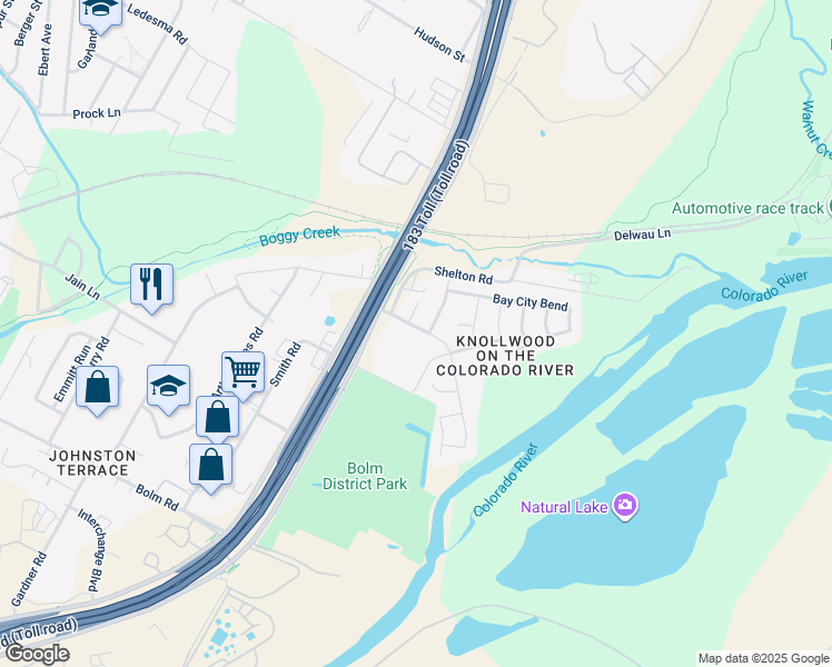map of restaurants, bars, coffee shops, grocery stores, and more near 6425 Alleyton Drive in Austin