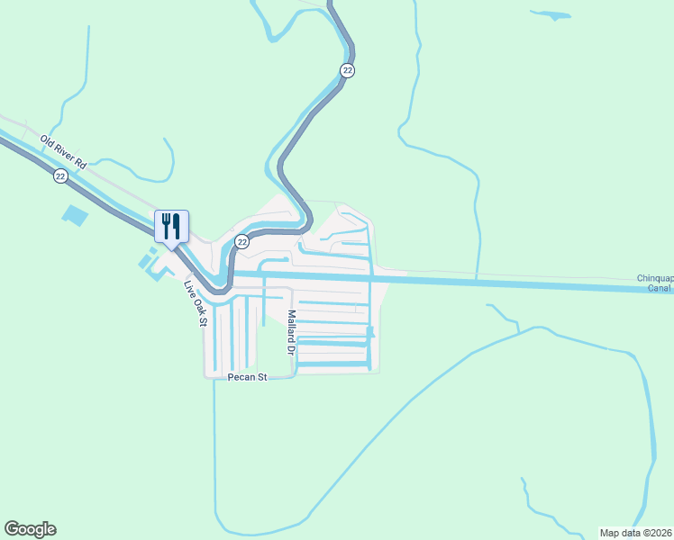 map of restaurants, bars, coffee shops, grocery stores, and more near 22328 Swan Street in Maurepas