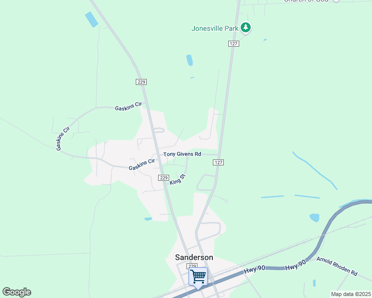 map of restaurants, bars, coffee shops, grocery stores, and more near 13944 Ruise and Smith Road in Sanderson