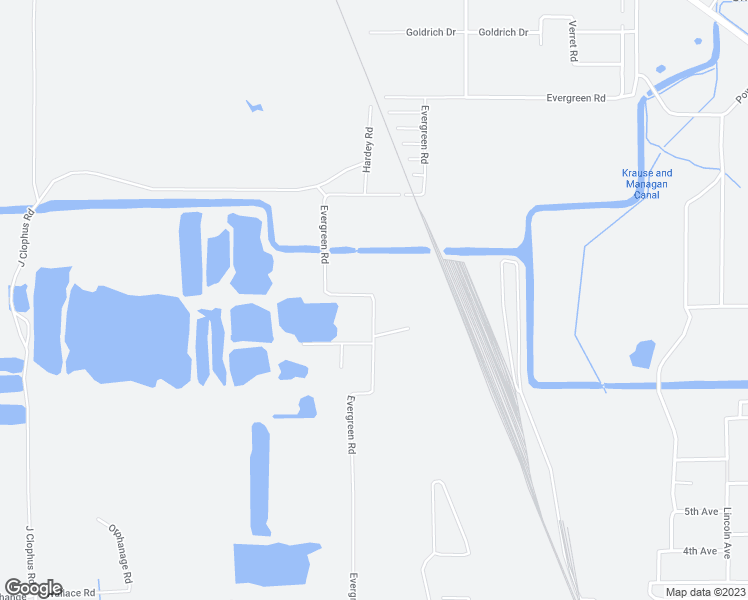 map of restaurants, bars, coffee shops, grocery stores, and more near Evergreen Road in Westlake