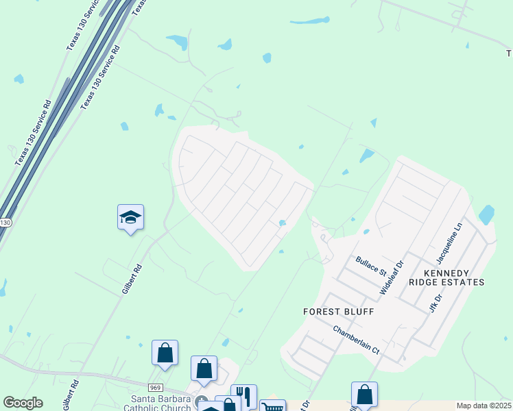 map of restaurants, bars, coffee shops, grocery stores, and more near 5900 Montrelia Drive in Austin