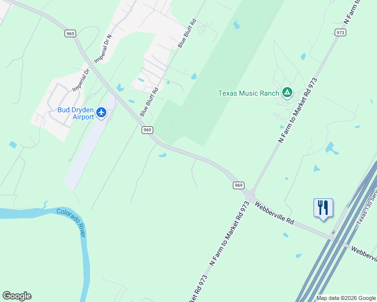 map of restaurants, bars, coffee shops, grocery stores, and more near 11000 Farm to Market 969 in Austin