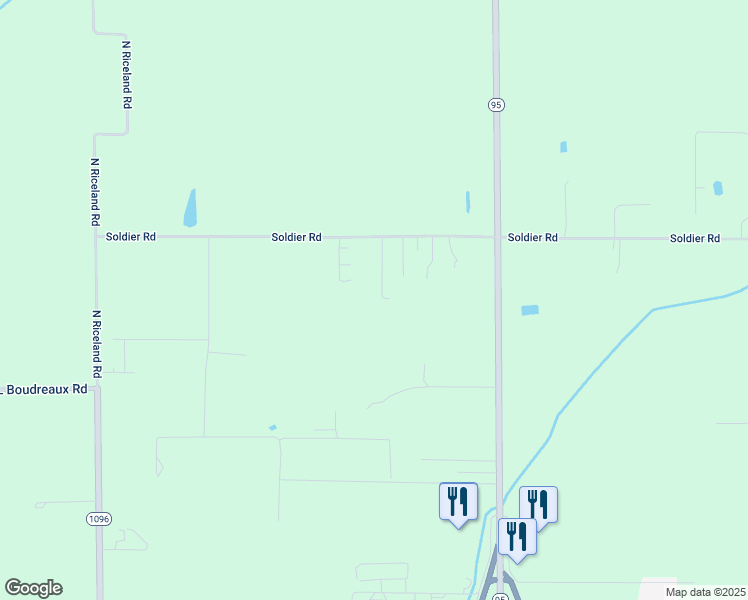 map of restaurants, bars, coffee shops, grocery stores, and more near 418 Soldier Road in Rayne