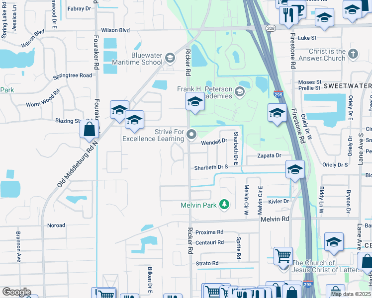 map of restaurants, bars, coffee shops, grocery stores, and more near 4235 Jillian Drive in Jacksonville