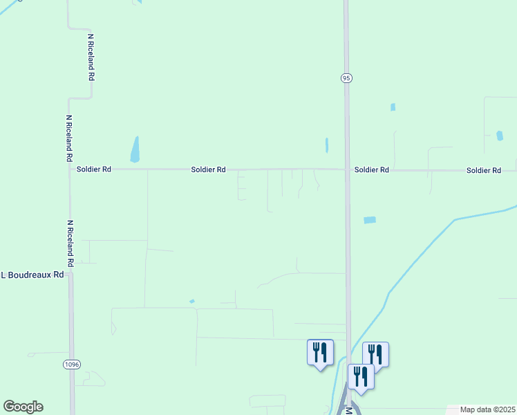 map of restaurants, bars, coffee shops, grocery stores, and more near 418 Soldier Road in Rayne