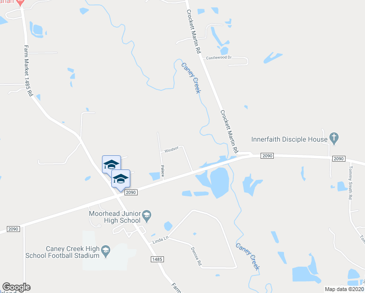 map of restaurants, bars, coffee shops, grocery stores, and more near 10364 Windsor in Conroe