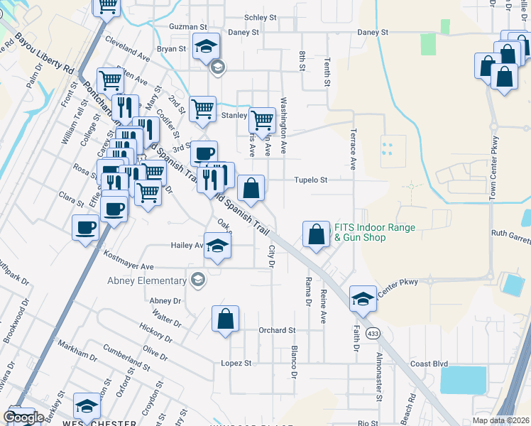 map of restaurants, bars, coffee shops, grocery stores, and more near 834 Pine Tree Street in Slidell