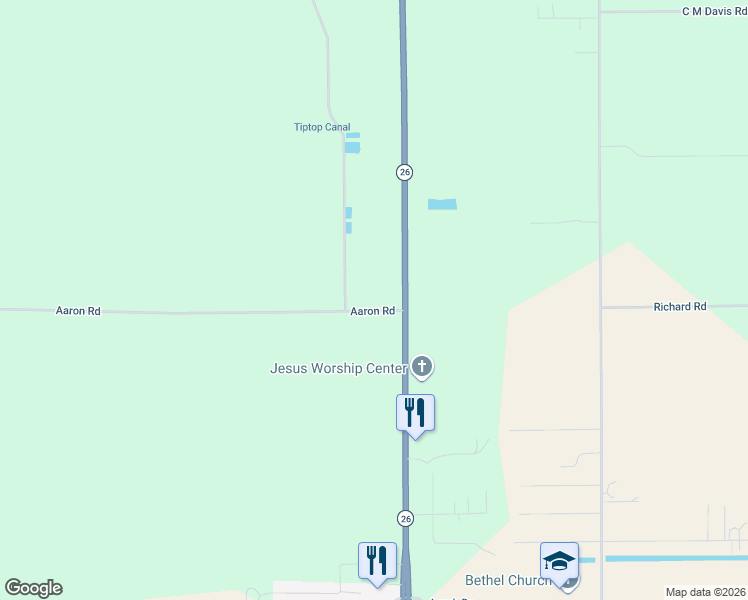 map of restaurants, bars, coffee shops, grocery stores, and more near Aaron Road in Jennings