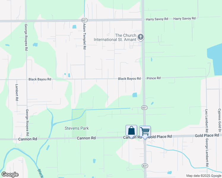 map of restaurants, bars, coffee shops, grocery stores, and more near 13250 Nig Mire Lane in Gonzales