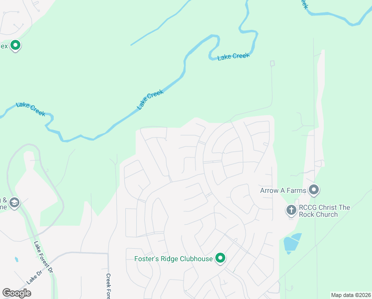 map of restaurants, bars, coffee shops, grocery stores, and more near 58-98 Creek Forest Lane in Conroe