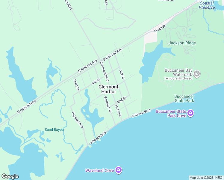 map of restaurants, bars, coffee shops, grocery stores, and more near 6105 3rd Street in Bay St. Louis