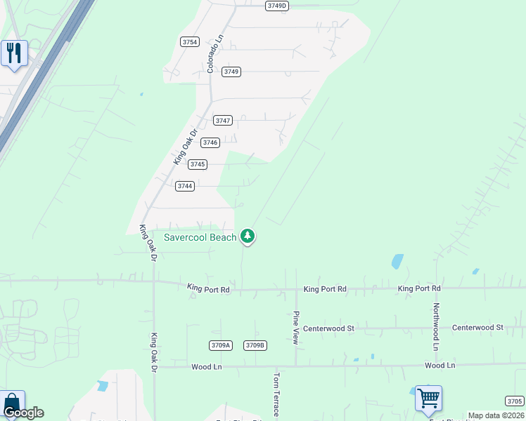 map of restaurants, bars, coffee shops, grocery stores, and more near 1417 Kingport Drive in Splendora