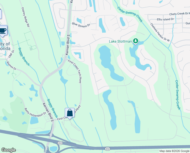 map of restaurants, bars, coffee shops, grocery stores, and more near 4474 Hunterston Lane in Jacksonville