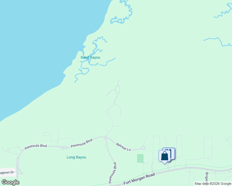map of restaurants, bars, coffee shops, grocery stores, and more near Natures Trail in Gulf Shores