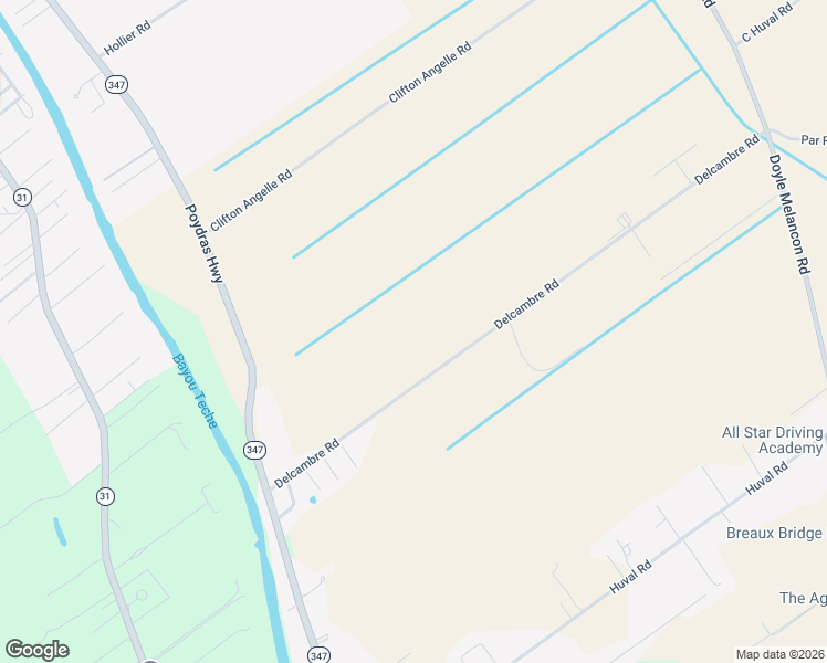 map of restaurants, bars, coffee shops, grocery stores, and more near 1041 Jones Road in Breaux Bridge