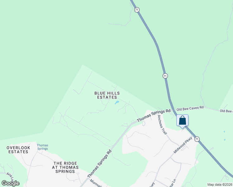 map of restaurants, bars, coffee shops, grocery stores, and more near 9900 Blue Hill Drive in Austin