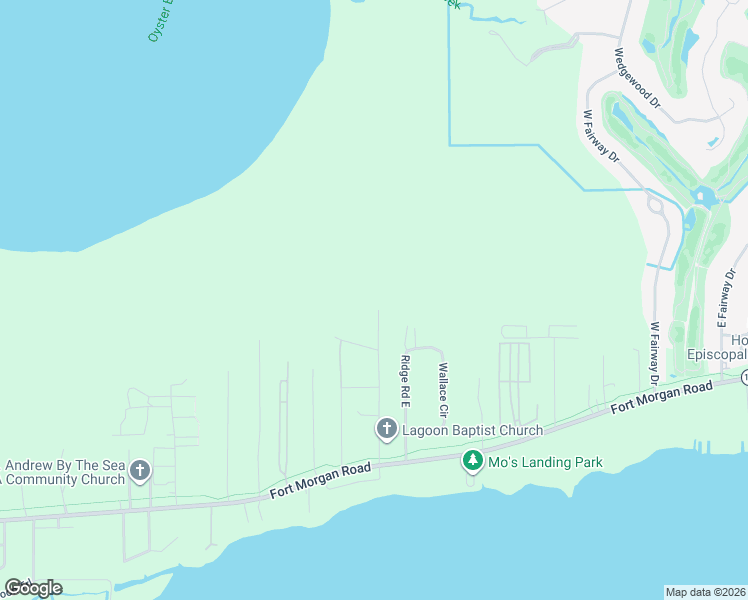 map of restaurants, bars, coffee shops, grocery stores, and more near 2603 Callaway Road in Gulf Shores