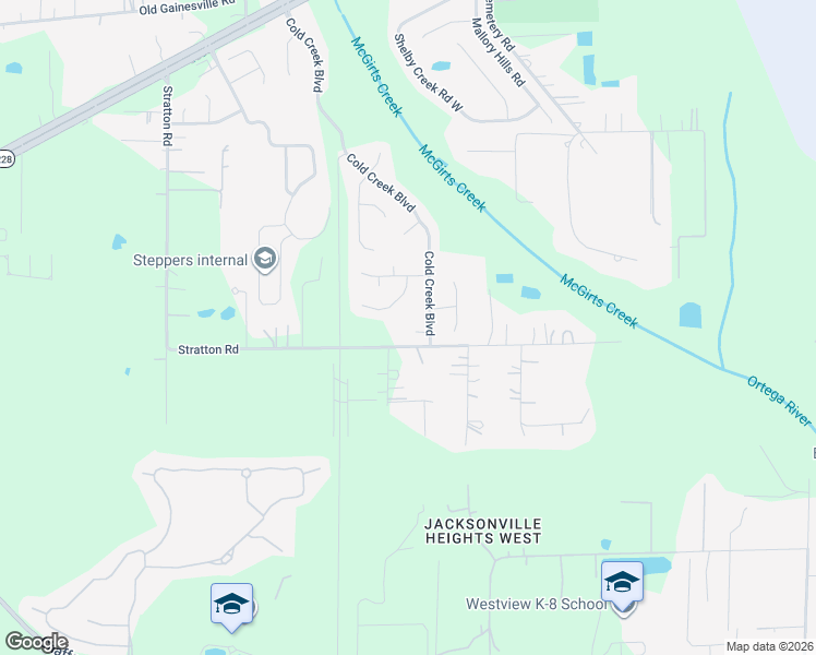 map of restaurants, bars, coffee shops, grocery stores, and more near 10521 Pope Valley Court in Jacksonville