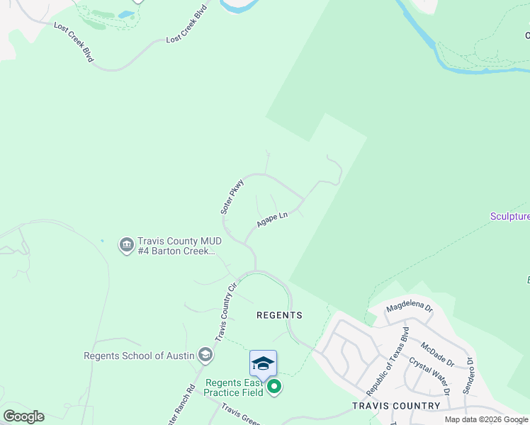 map of restaurants, bars, coffee shops, grocery stores, and more near 3816 Agape Lane in Austin