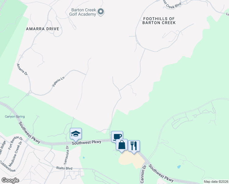 map of restaurants, bars, coffee shops, grocery stores, and more near 7800 Cava Place in Austin