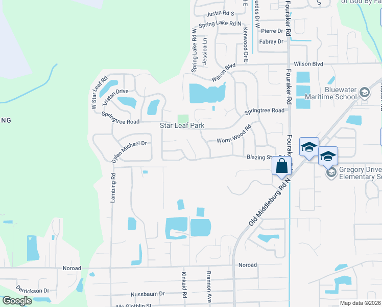 map of restaurants, bars, coffee shops, grocery stores, and more near 8434 Blazing Star Road in Jacksonville