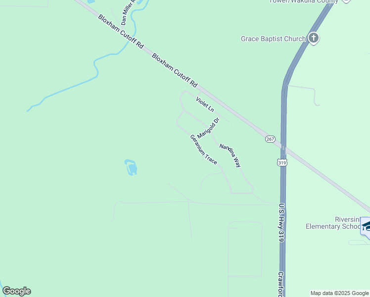 map of restaurants, bars, coffee shops, grocery stores, and more near 82 Marigold Drive in Crawfordville