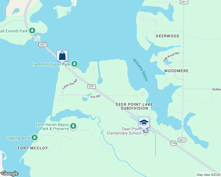 map of restaurants, bars, coffee shops, grocery stores, and more near 4101 Harlan Shope Road in Panama City