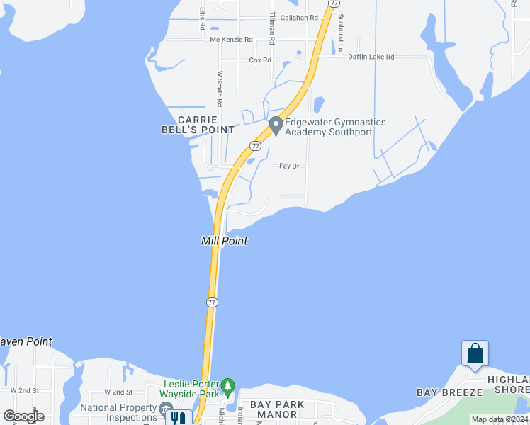 map of restaurants, bars, coffee shops, grocery stores, and more near 117 Cashelmara Drive in Panama City