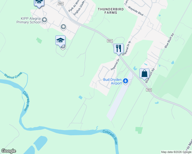 map of restaurants, bars, coffee shops, grocery stores, and more near 4507 Atlantis Drive in Austin