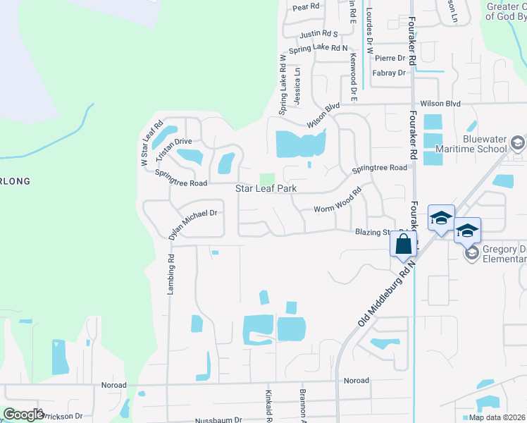 map of restaurants, bars, coffee shops, grocery stores, and more near 8478 Starbrite Court in Jacksonville