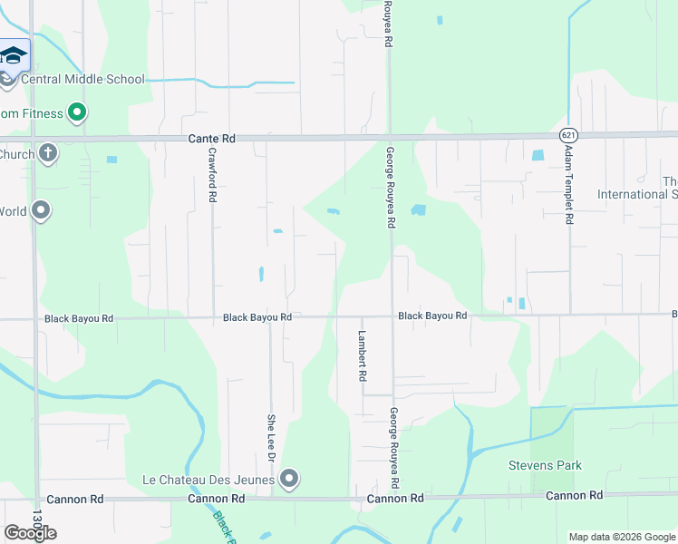 map of restaurants, bars, coffee shops, grocery stores, and more near 13323 Delaune Road in Gonzales