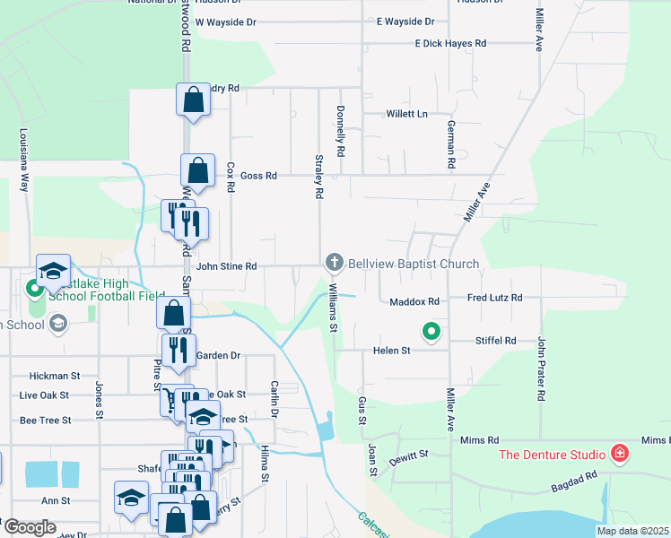 map of restaurants, bars, coffee shops, grocery stores, and more near 378-466 John Stine Rd in Westlake