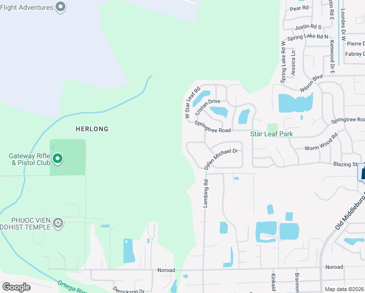 map of restaurants, bars, coffee shops, grocery stores, and more near 3802 Evan Samuel Drive in Jacksonville