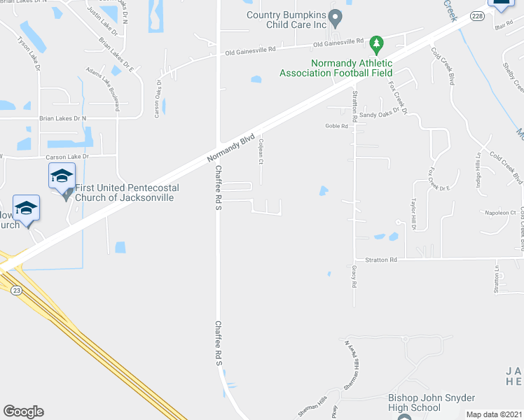 map of restaurants, bars, coffee shops, grocery stores, and more near 10978 Lauren Oak Lane in Jacksonville