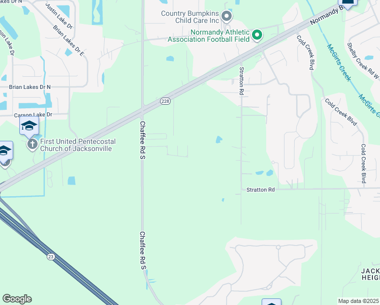 map of restaurants, bars, coffee shops, grocery stores, and more near 3791 East Lauren Oak Lane in Jacksonville