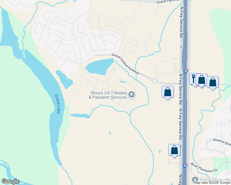 map of restaurants, bars, coffee shops, grocery stores, and more near Conference Center Road in Conroe
