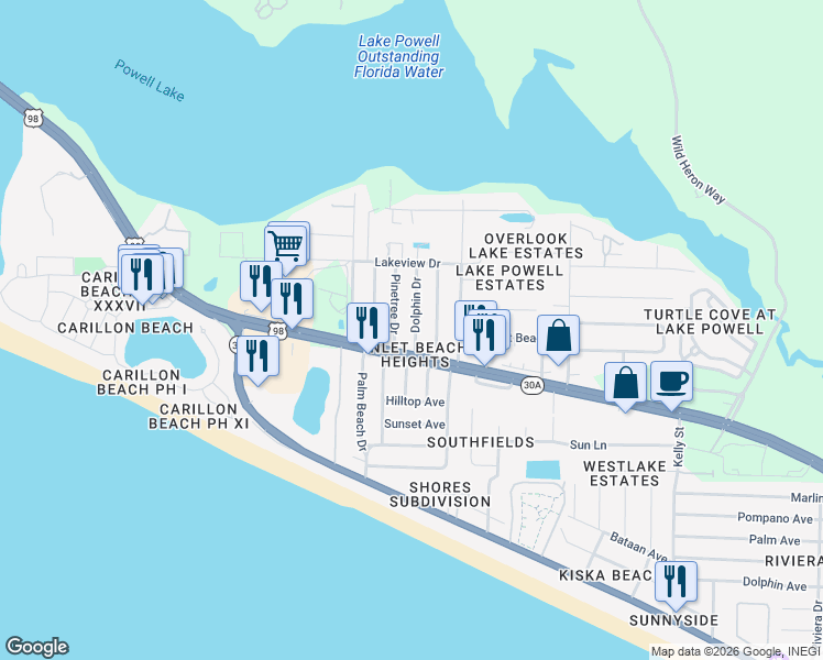 map of restaurants, bars, coffee shops, grocery stores, and more near in Laguna Beach