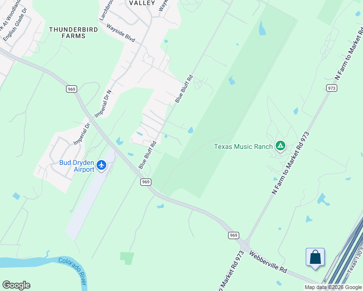 map of restaurants, bars, coffee shops, grocery stores, and more near 4905 Blue Bluff Road in Austin