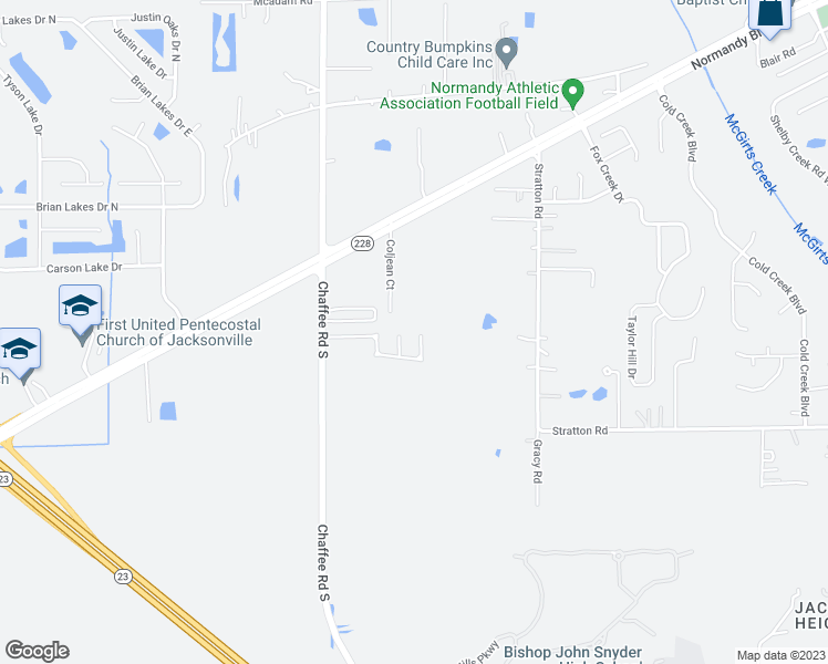 map of restaurants, bars, coffee shops, grocery stores, and more near 3762 Lauren Oak Lane East in Jacksonville