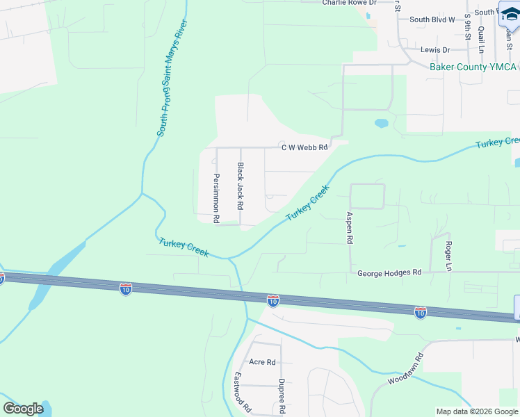 map of restaurants, bars, coffee shops, grocery stores, and more near 6010 Elm Road in Macclenny