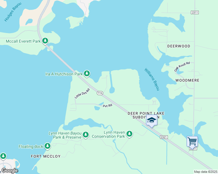 map of restaurants, bars, coffee shops, grocery stores, and more near 6426 Stoney Point Road in Panama City