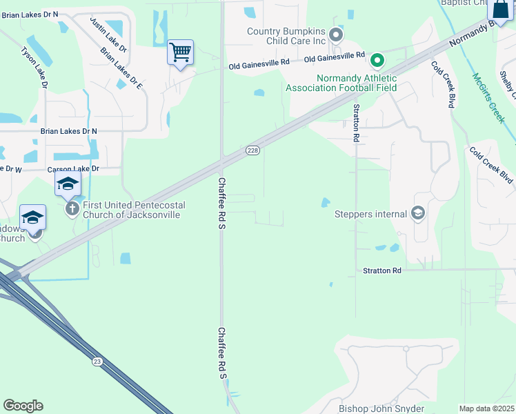 map of restaurants, bars, coffee shops, grocery stores, and more near 11127 Lauren Oak Lane in Jacksonville