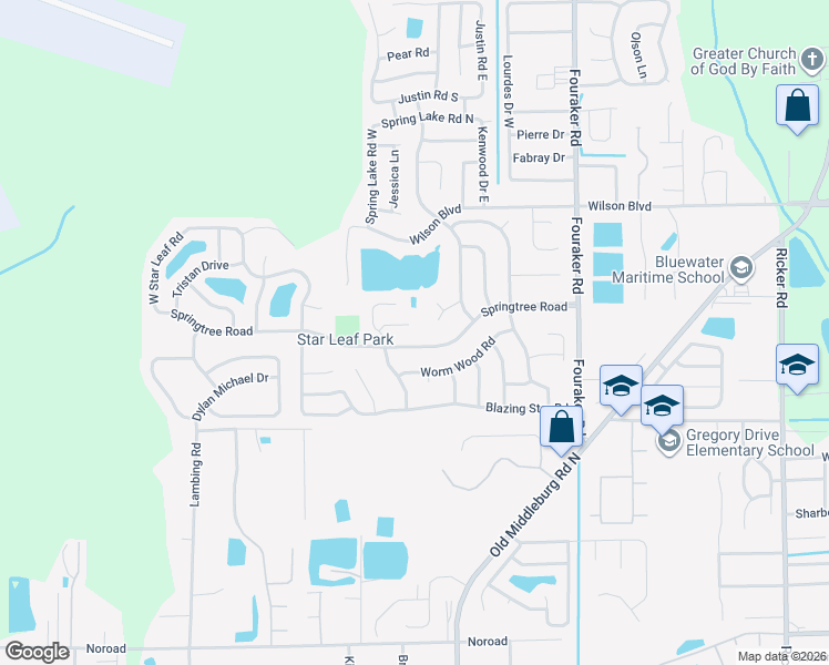 map of restaurants, bars, coffee shops, grocery stores, and more near 8324 Morning Glory Court in Jacksonville