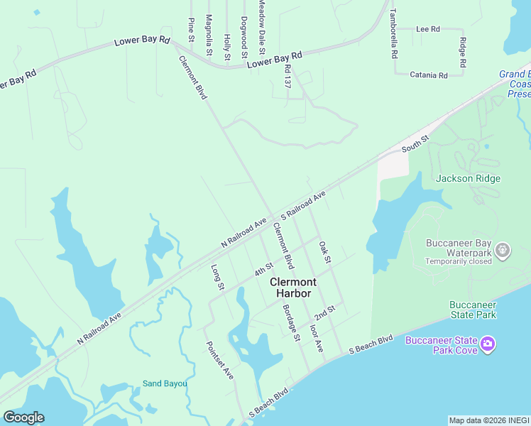 map of restaurants, bars, coffee shops, grocery stores, and more near 6098 North Railroad Avenue in Bay St. Louis