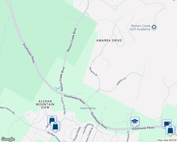 map of restaurants, bars, coffee shops, grocery stores, and more near 4816 Amarra Drive in Austin