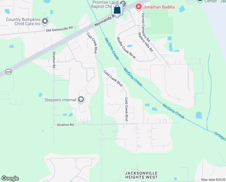 map of restaurants, bars, coffee shops, grocery stores, and more near 10628 Indigo Hills Lane in Jacksonville