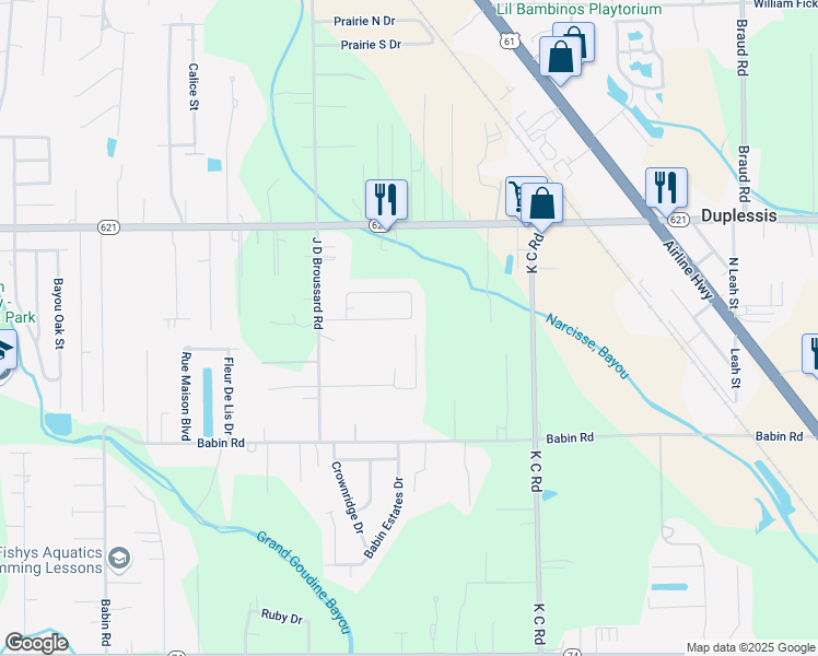 map of restaurants, bars, coffee shops, grocery stores, and more near 13392 Dooley Road in Gonzales