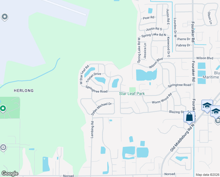 map of restaurants, bars, coffee shops, grocery stores, and more near 3777 August Crossing Court in Jacksonville