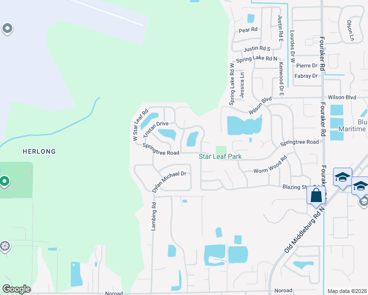 map of restaurants, bars, coffee shops, grocery stores, and more near 3777 August Crossing Court in Jacksonville